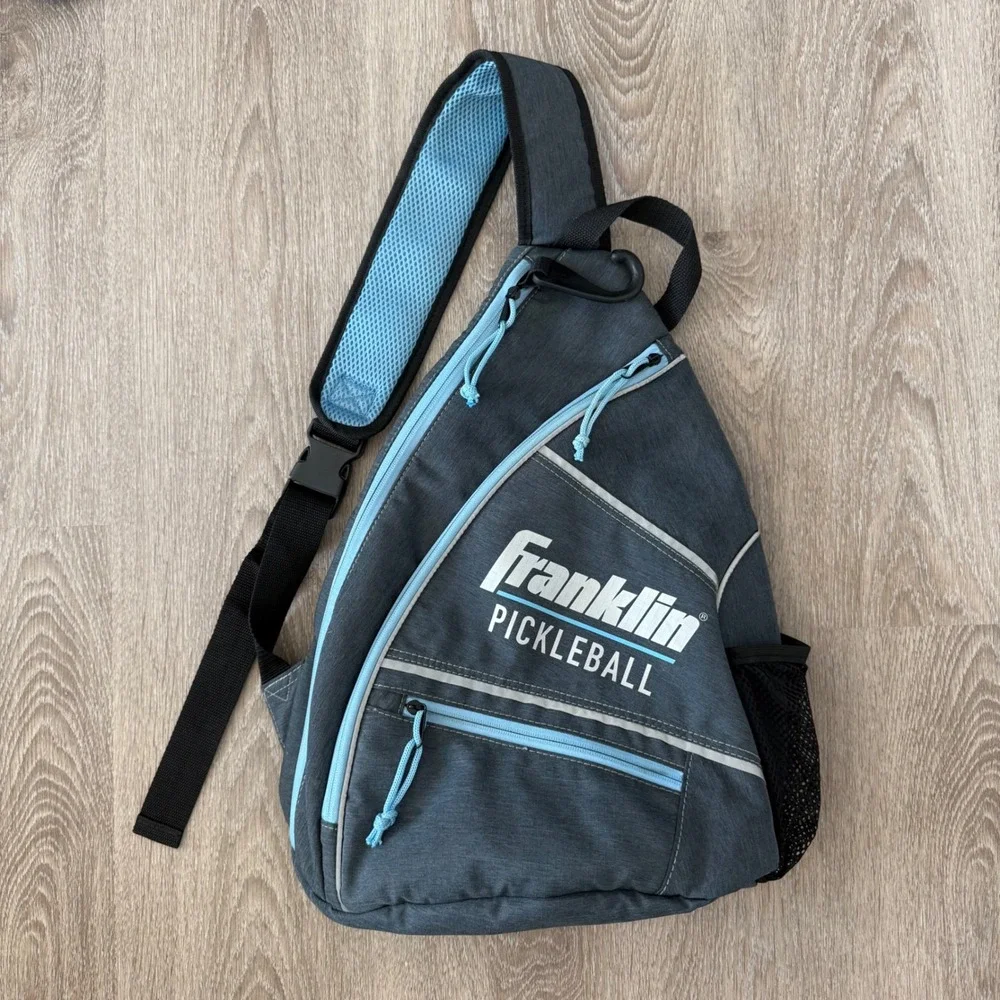Y2K Franklin Pickleball Sling Bag Gray Blue Crossbody Paddle Backpack 52823C3